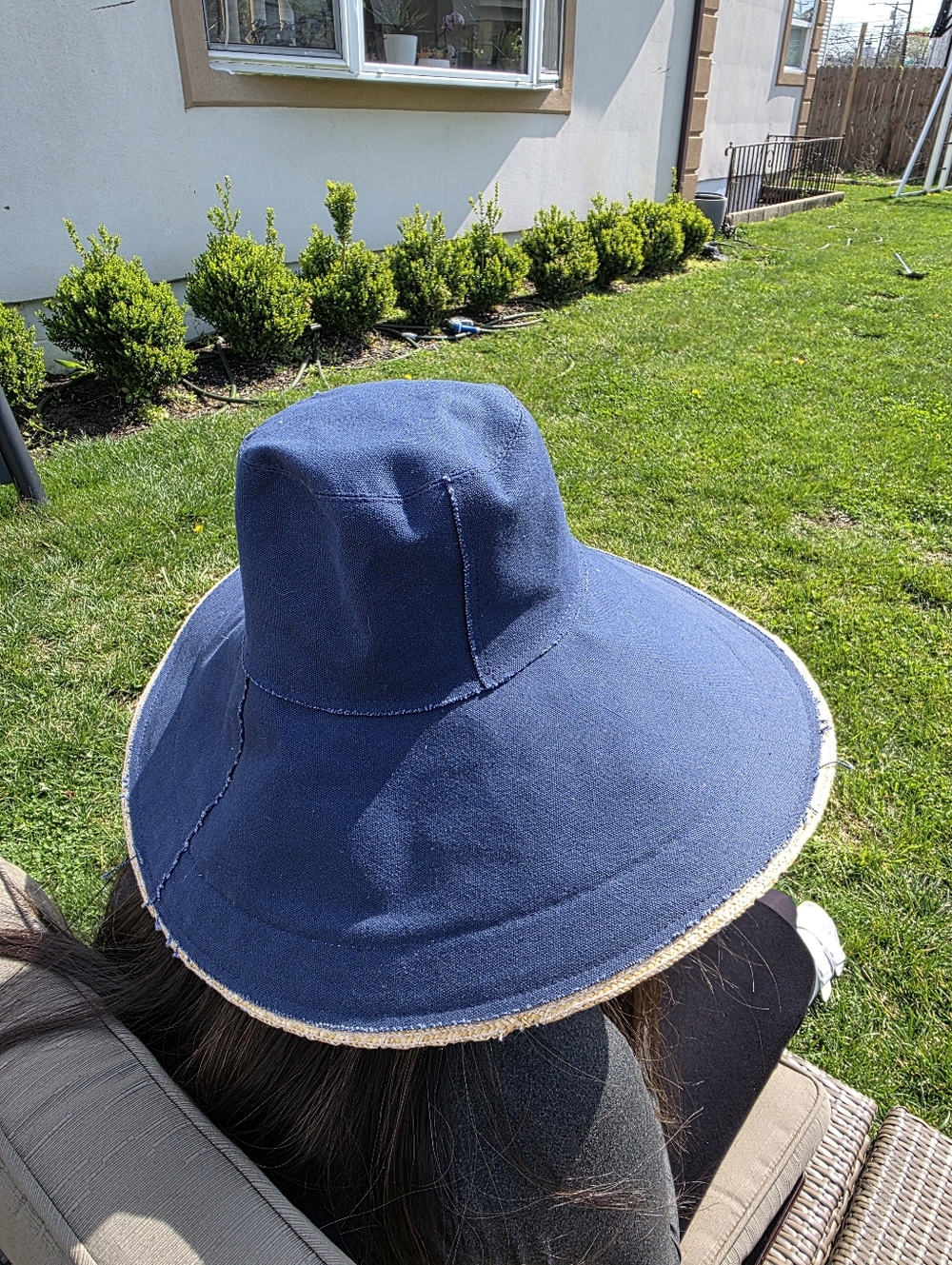 Wide Brim Sun Hat - Navy, No Brand Tag, From Lola Hats